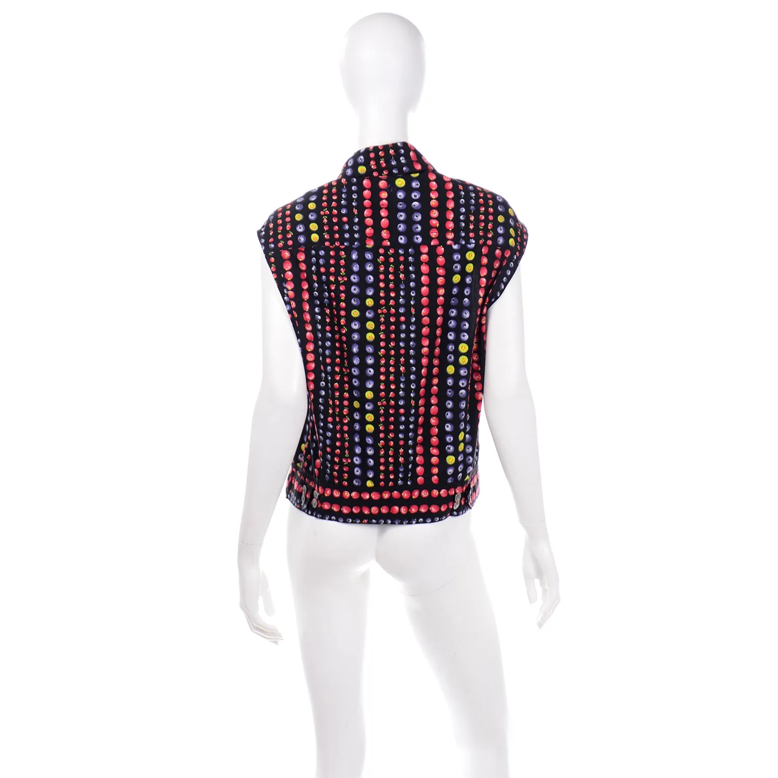 1990s Versace Jeans Couture Berry Vest w Medusa Head Buttons