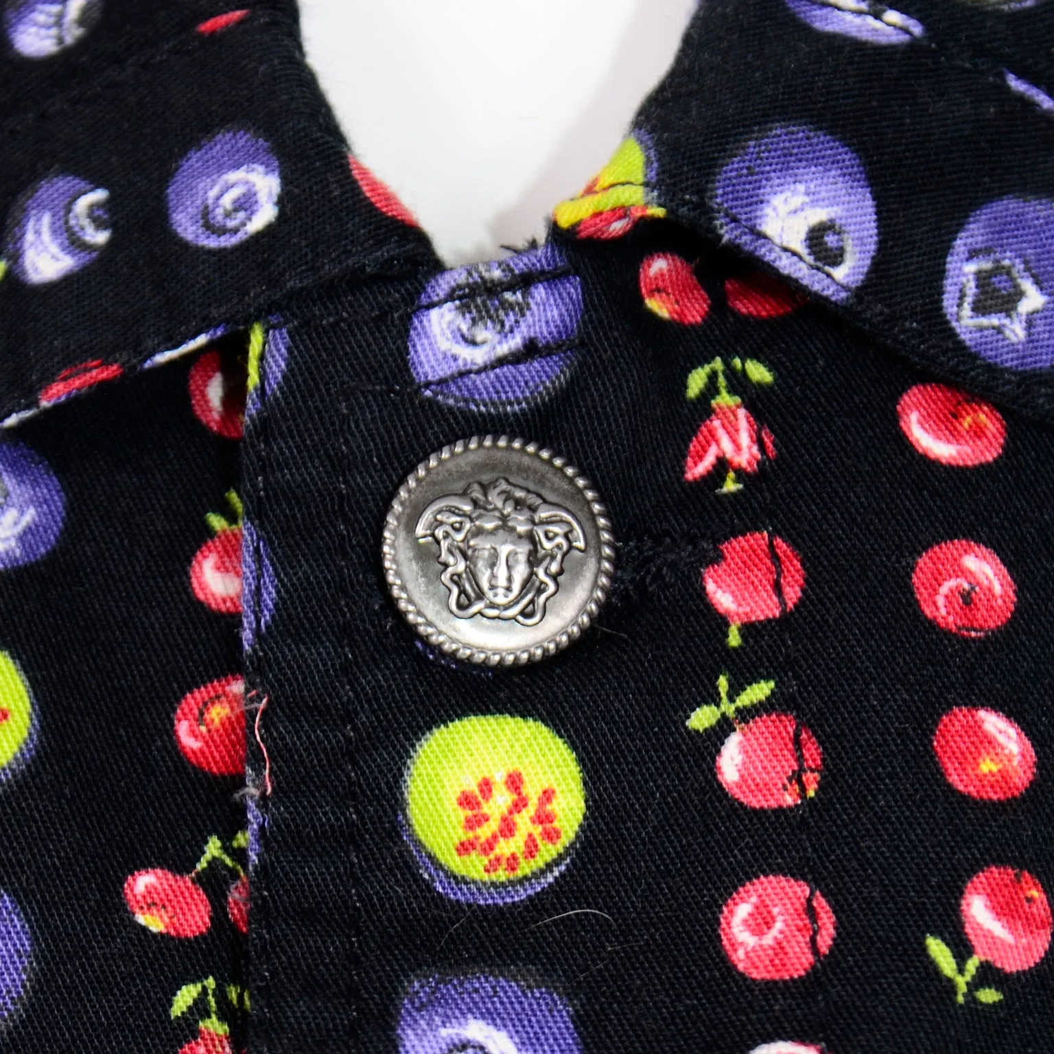 1990s Versace Jeans Couture Berry Vest w Medusa Head Buttons