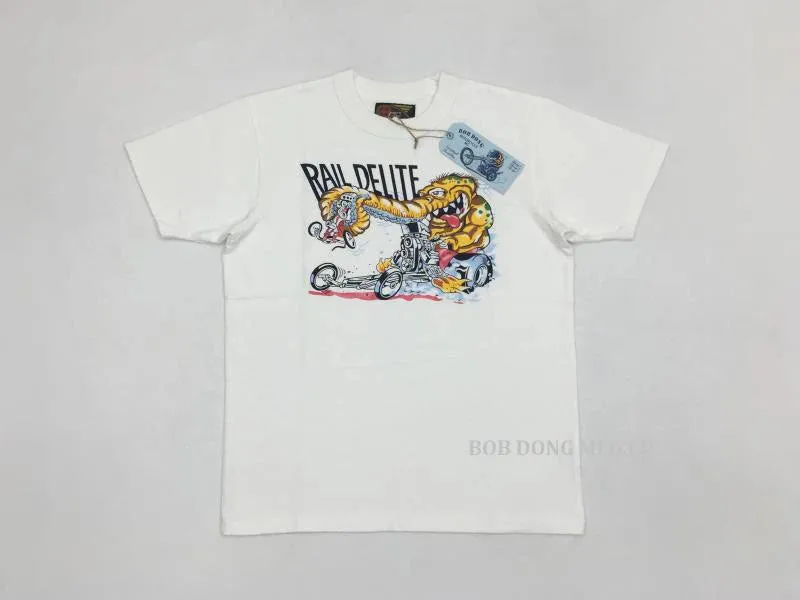 60s Hot Rod Motorcycle Retro Tee Shirts with Cartoon Print