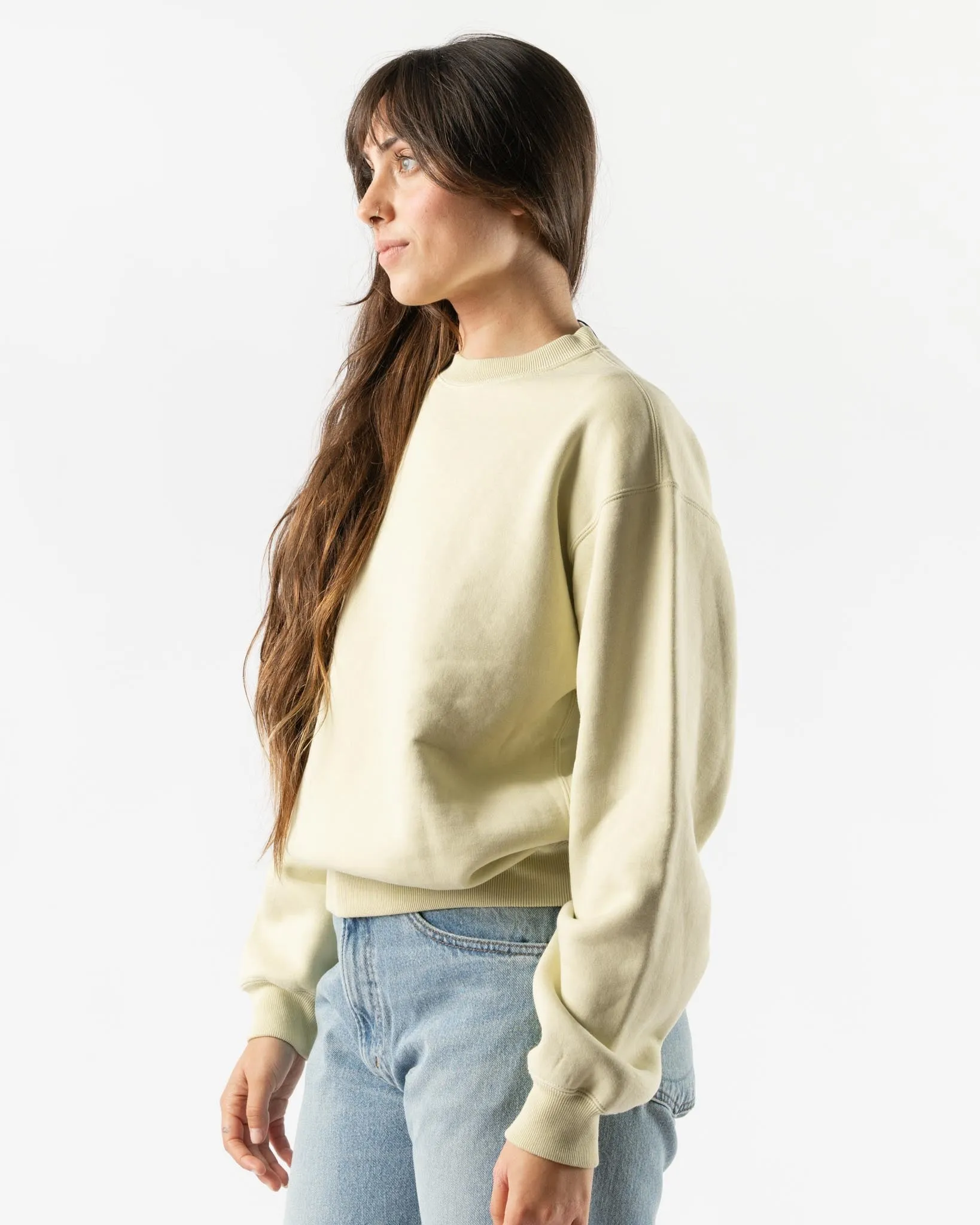 Auralee Smooth Soft Sweat Pull Over in Light Lime