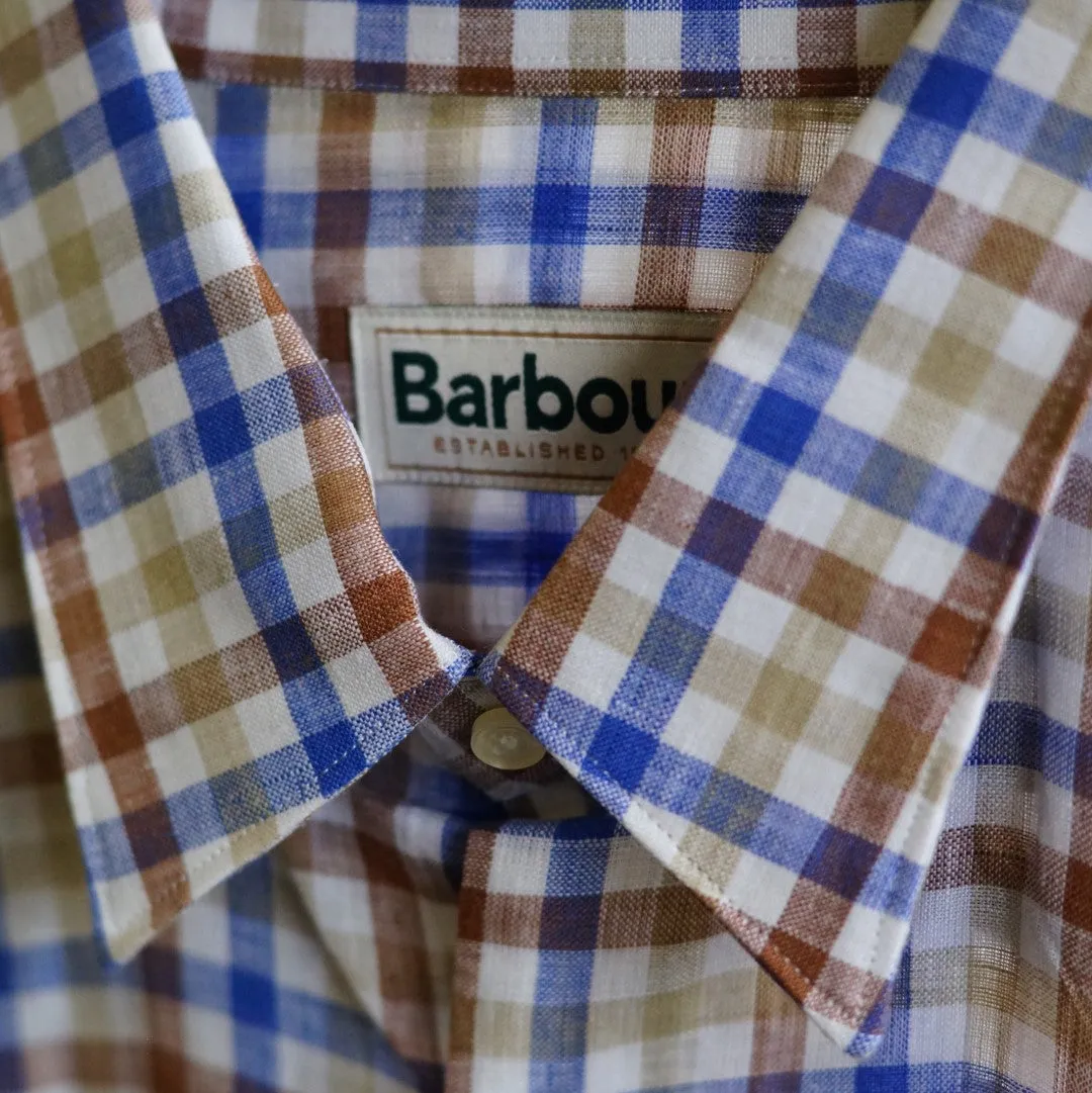 Barbour Shirt Huby short sleeve 100% linen in Sandstone MSH3525SN31