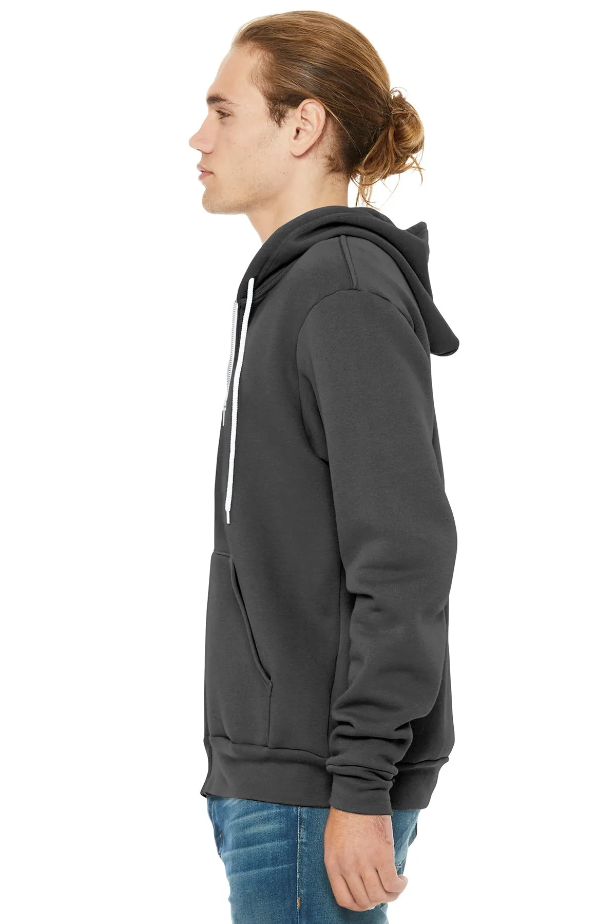 Bella Canvas Unisex Fleece Full-Zip Hoodie, Asphalt