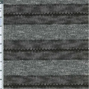 Black/White Stripe Crochet Knit Fabric