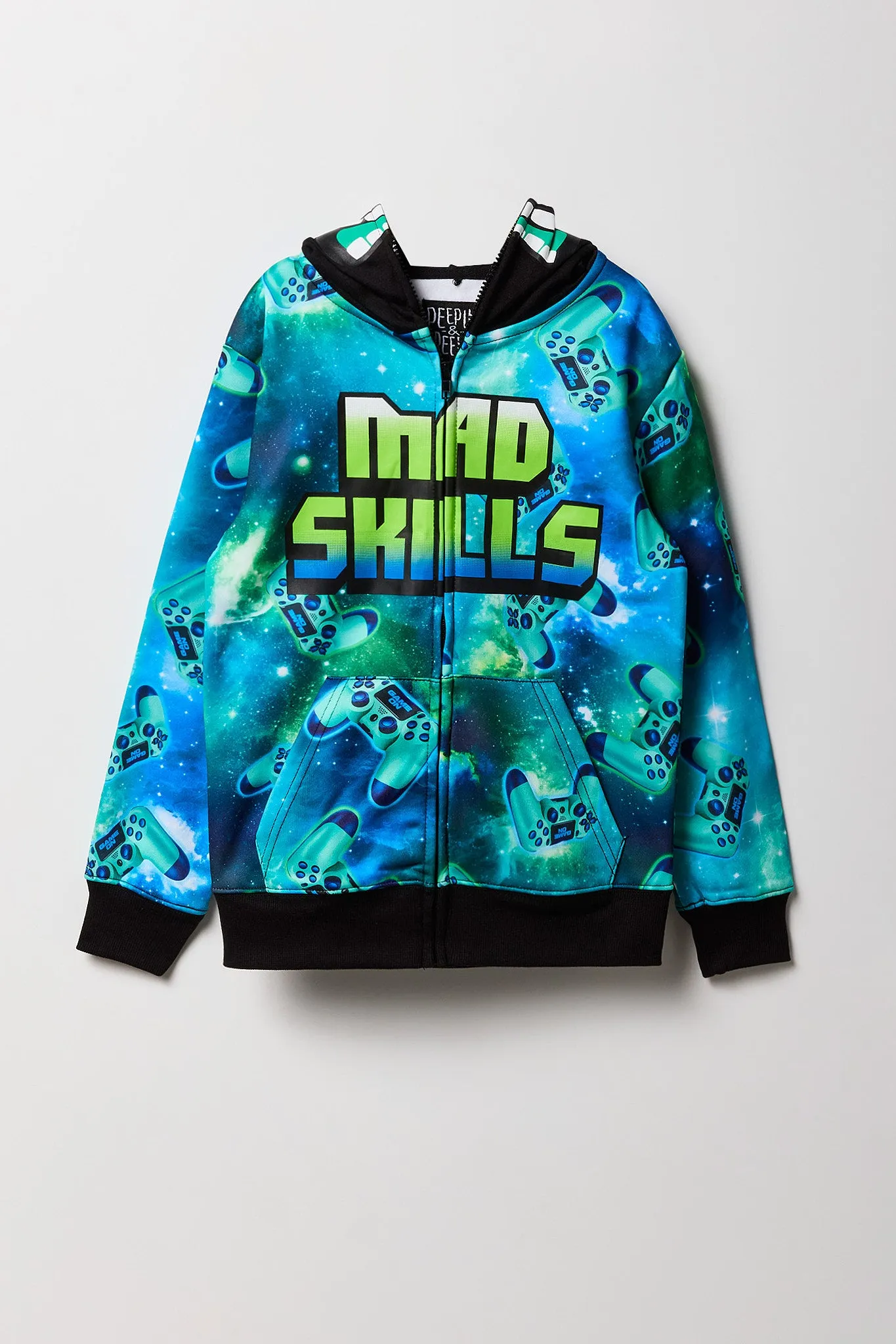 Boys Mad Skills Galaxy Print Full Zip Hoodie