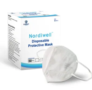 Certified N95 KN95 Nordiwell Protective Disposable Face Mask - 5 Layers 3D Design - 50PCS White