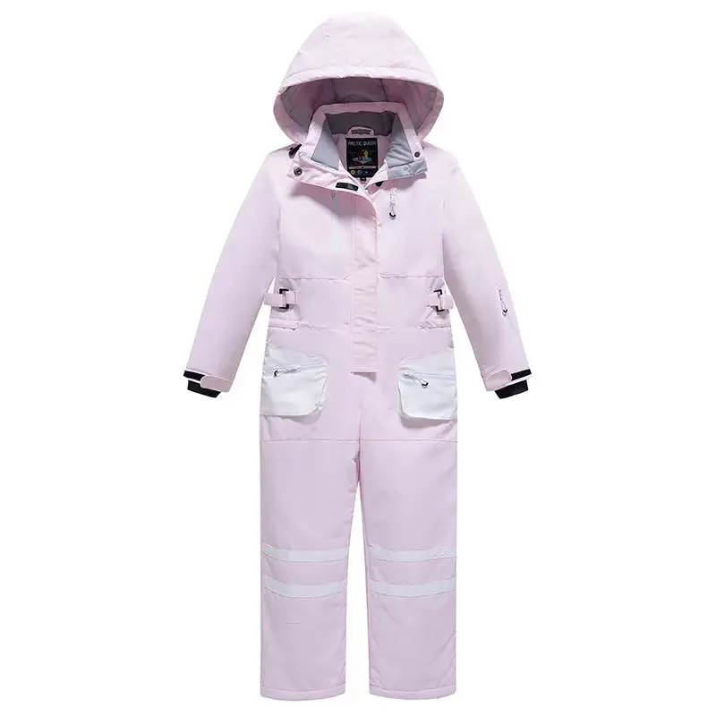 Children One-piece Snow Jumpsuits Loose Fit Ski Suits