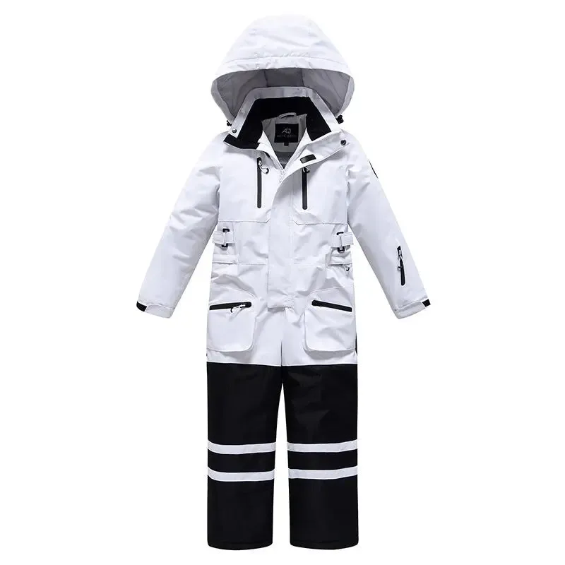 Children One-piece Snow Jumpsuits Loose Fit Ski Suits