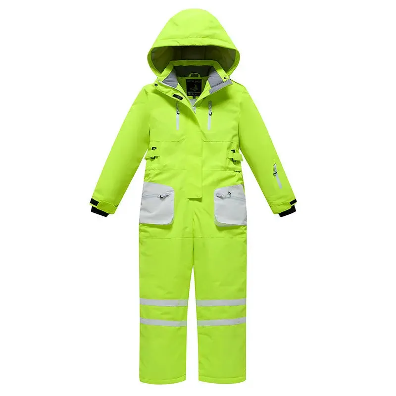 Children One-piece Snow Jumpsuits Loose Fit Ski Suits