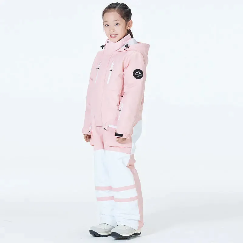 Children One-piece Snow Jumpsuits Loose Fit Ski Suits