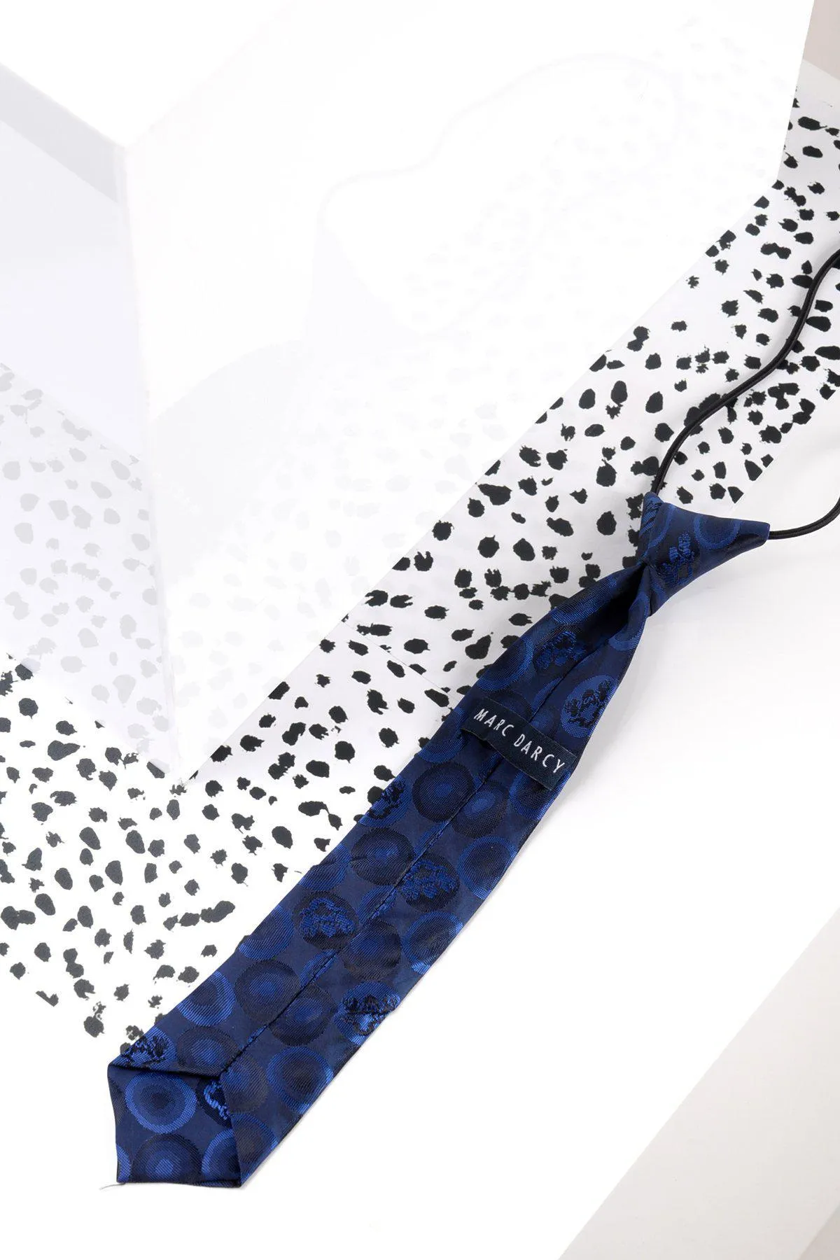 Children's Navy Bubble Circle Print Tie