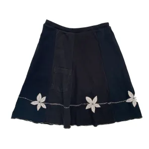 Classic Appliqué Skirt-White Daisy