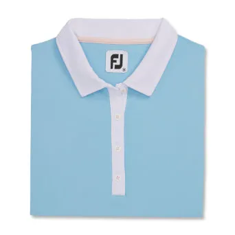 FJ Womens Short Sleeve Color Block Polo - BLUE