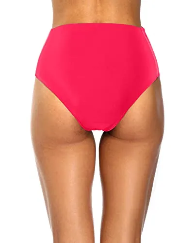 Flattering High Waist Bathing Suit Bottoms Women's Strappy Swimsuit Bottoms