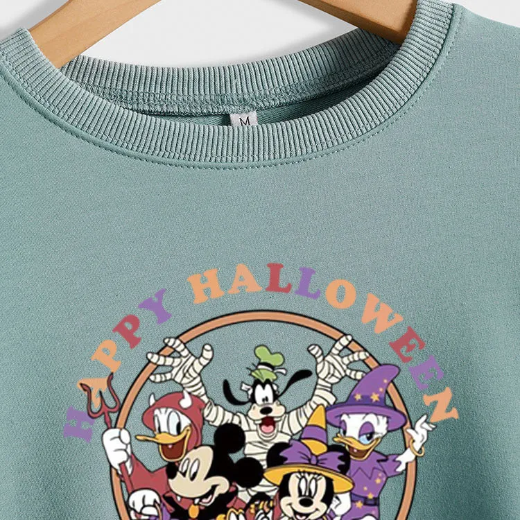 HAPPY HALLOWEEN Pumpkin Letters Long-sleeved Sweater Women