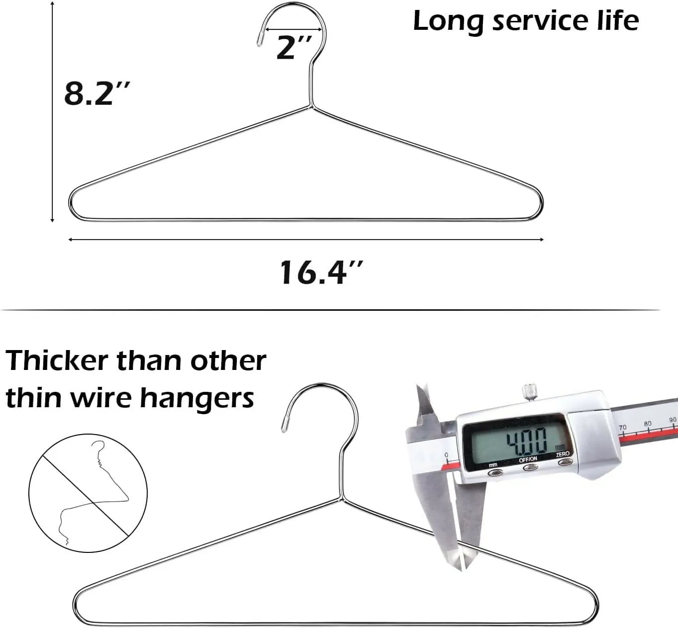 Heavy-Duty Stainless Steel Clothes Hangers (17-Inch,Pack of 24)