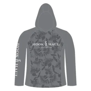 Hook And Haul | Hook-It Range Fish Bones Hooded Fishing Shirt | Pre Order