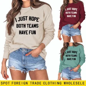 I JUST HOPE BOTH Fashion Round Neck Long Sleeve Large Size Sweater