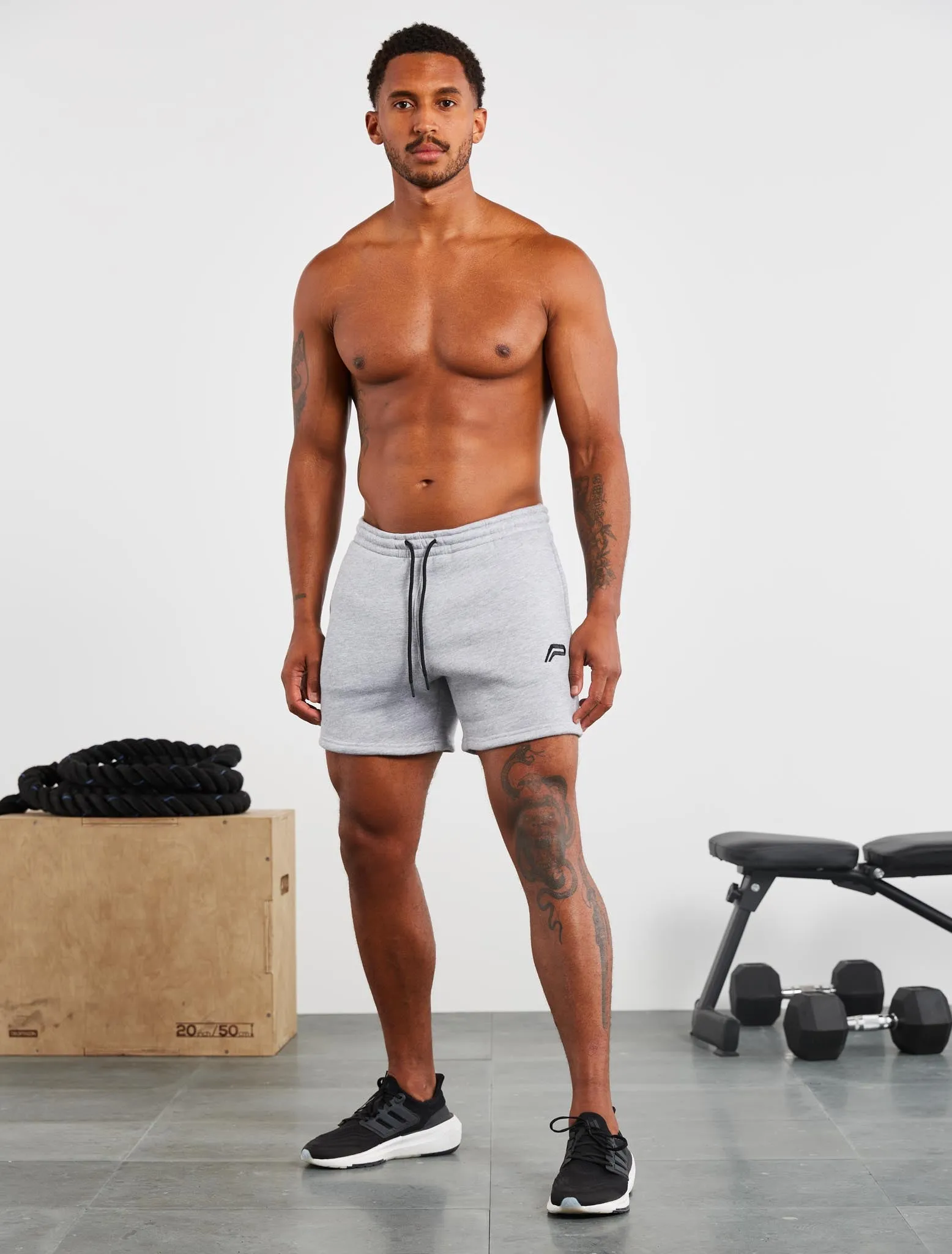 Icon Tapered Shorts - Heather Grey