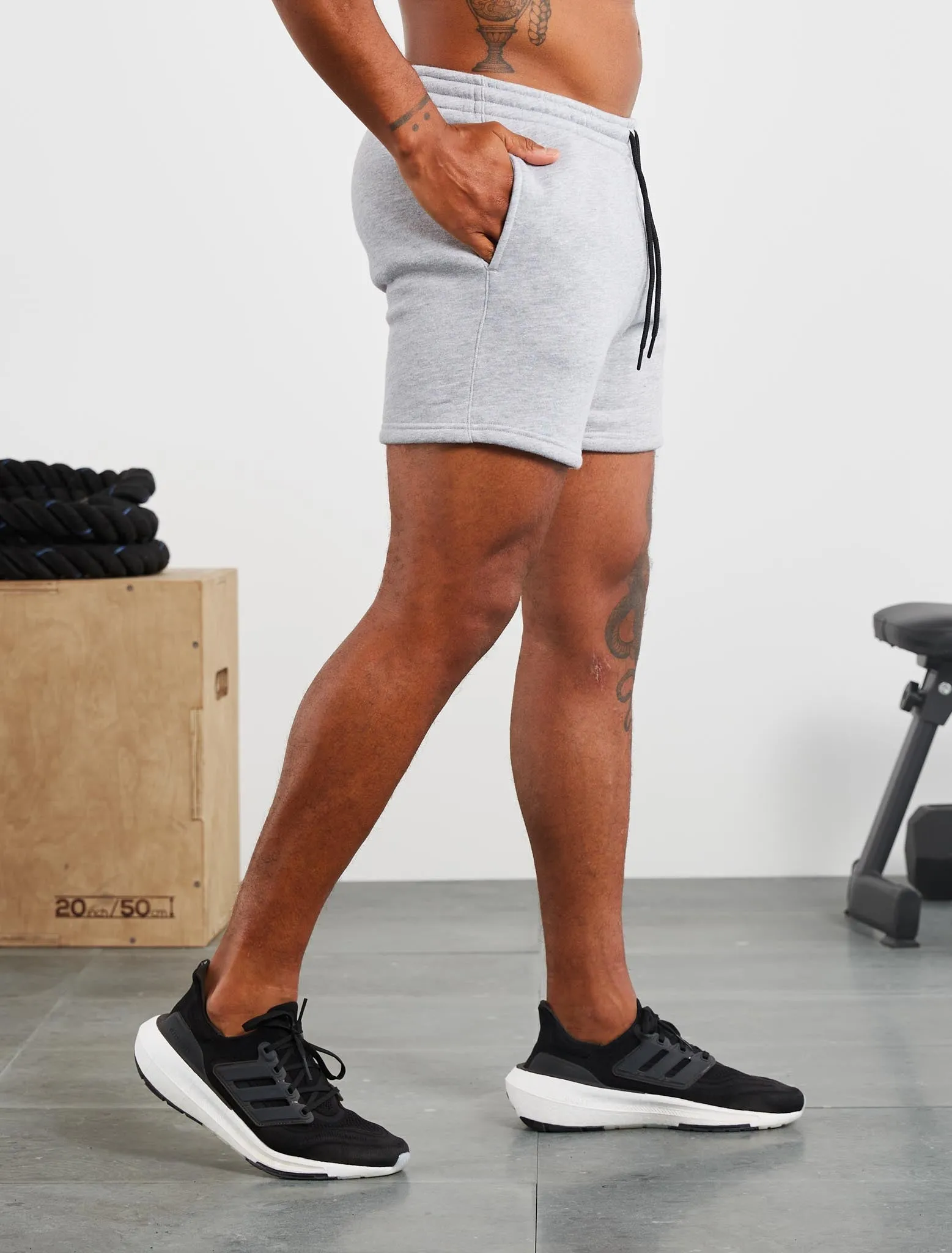 Icon Tapered Shorts - Heather Grey