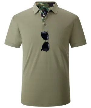 Men's Dry Fit Solid Color Casual Polo Shirts-ZPK008220