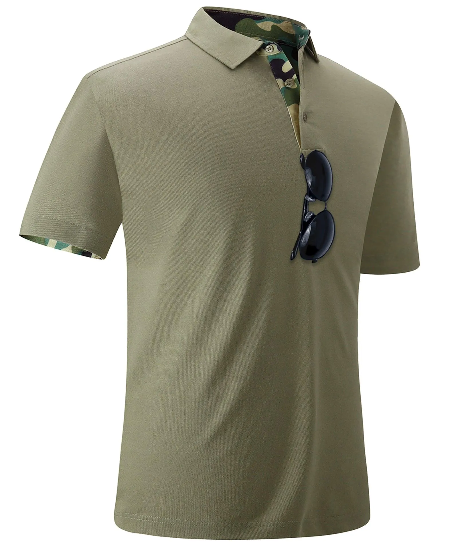 Men's Dry Fit Solid Color Casual Polo Shirts-ZPK008220