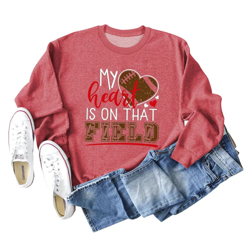 My Heart Is on That Field Women's Loose Sweatshirt