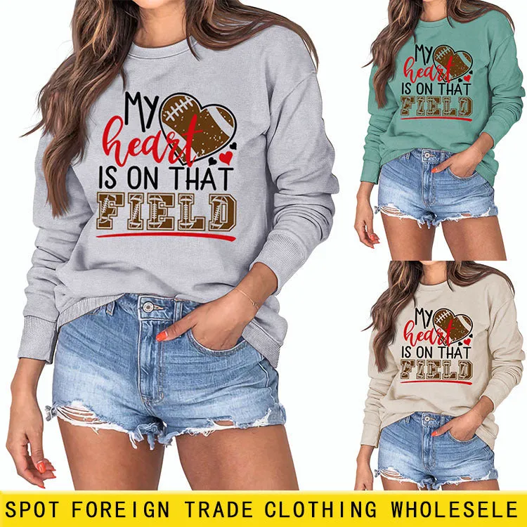 My Heart Is on That Field Women's Loose Sweatshirt