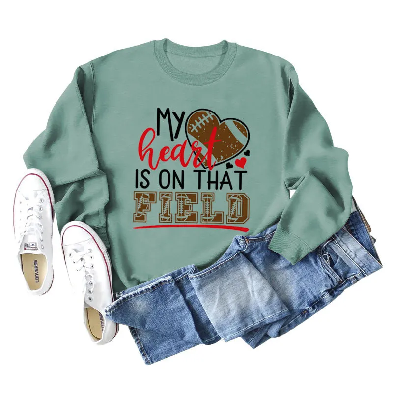 My Heart Is on That Field Women's Loose Sweatshirt