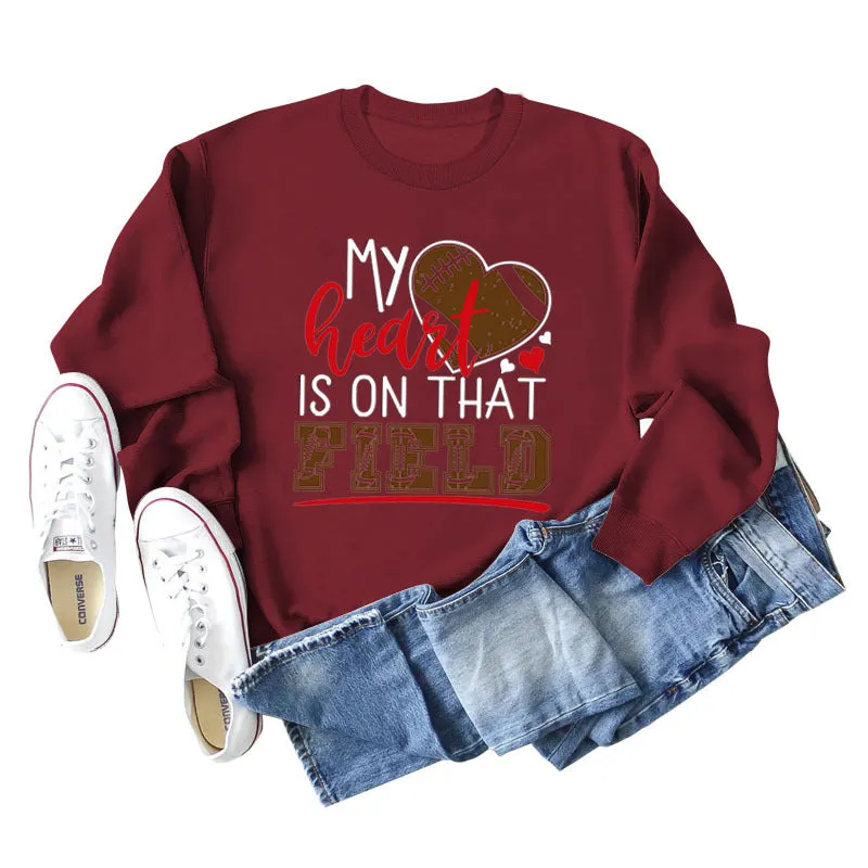 My Heart Is on That Field Women's Loose Sweatshirt