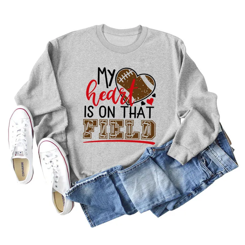 My Heart Is on That Field Women's Loose Sweatshirt