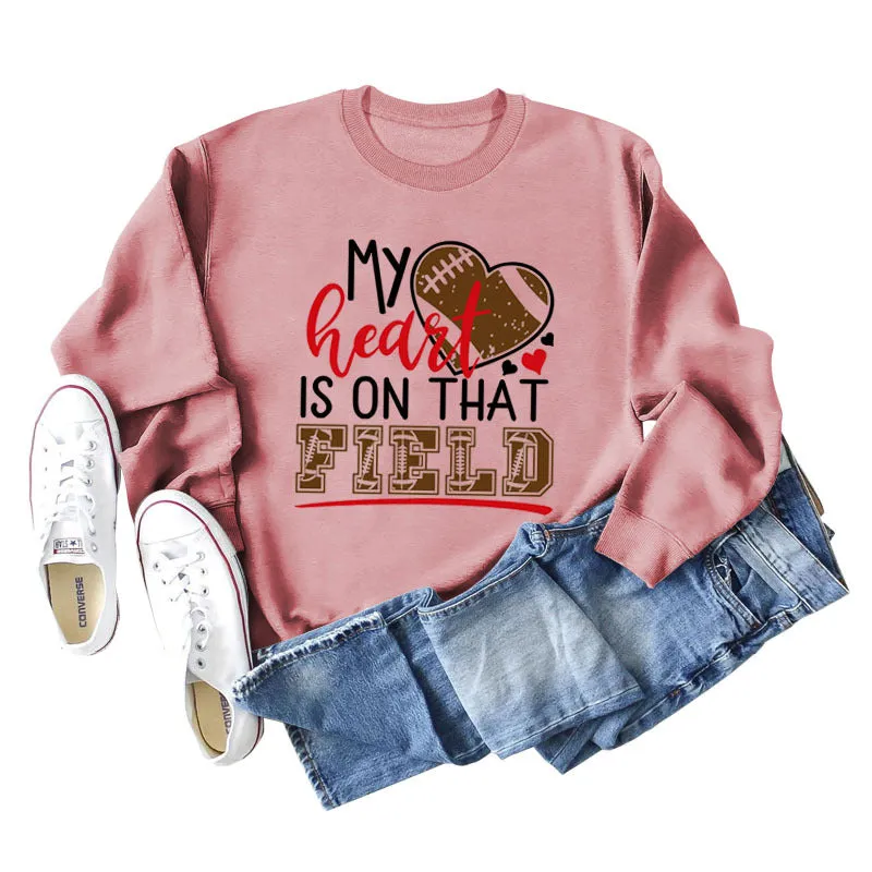 My Heart Is on That Field Women's Loose Sweatshirt