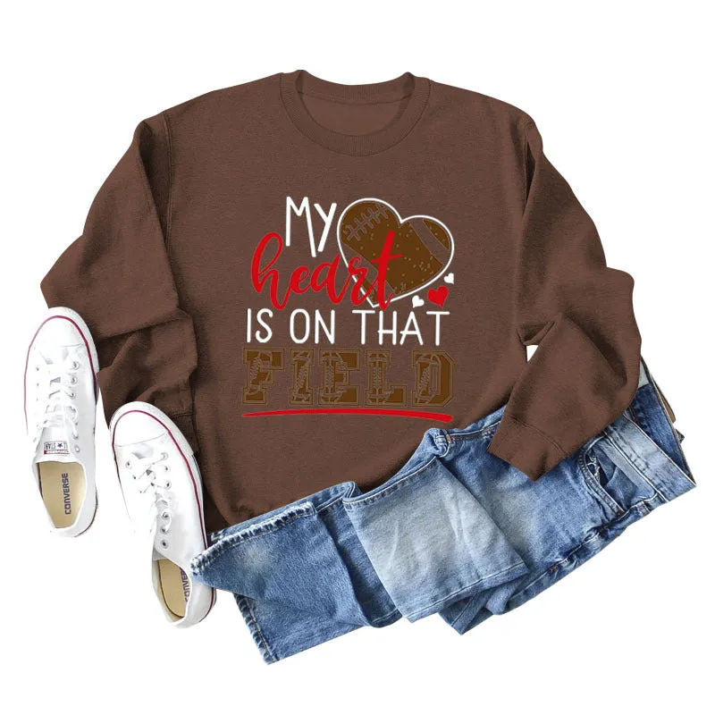 My Heart Is on That Field Women's Loose Sweatshirt