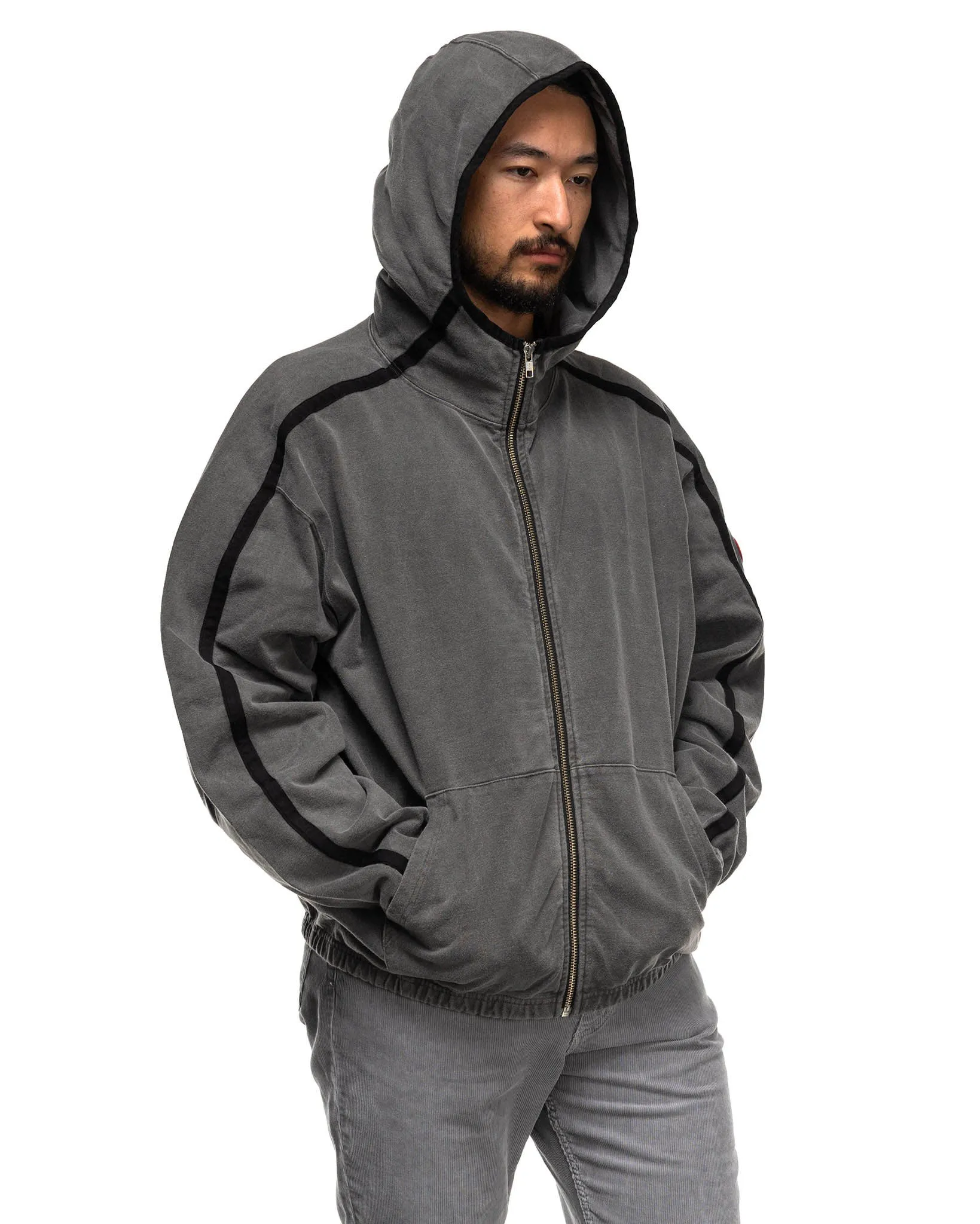 Overdye Taped Light Zip Hoody Charcoal