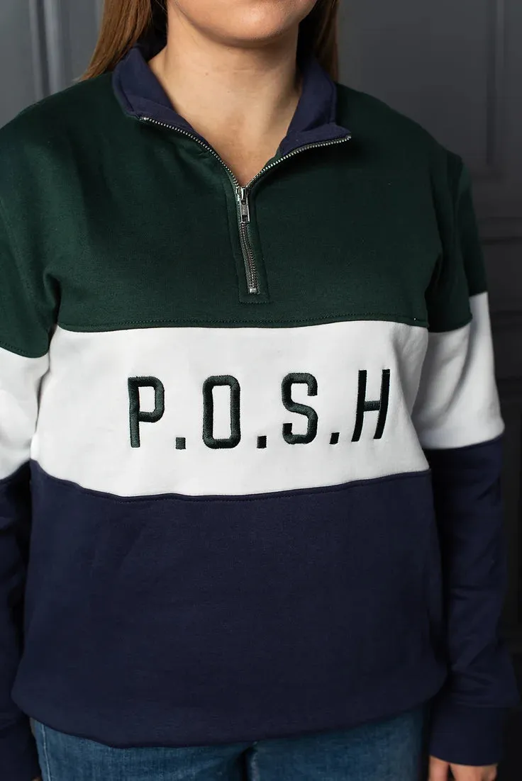 P.O.S.H. Country Unisex Yorkshire Quarter Zip Sweatshirt