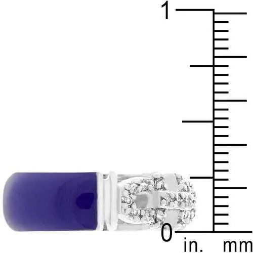 Purple Enamel Cubic Zirconia Ring