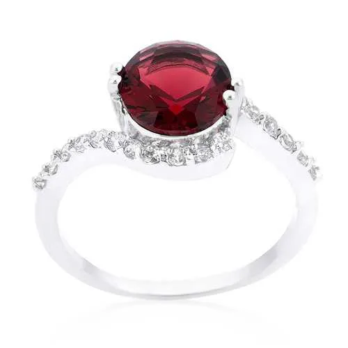 Red Swirling Engagement Ring