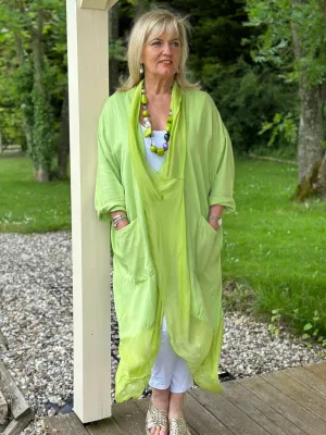 Silk Crossover Tunic | Lime