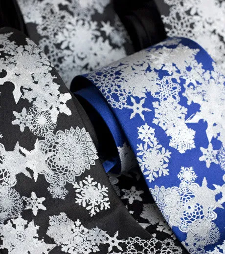 Snowflakes Necktie, Snow print men's tie