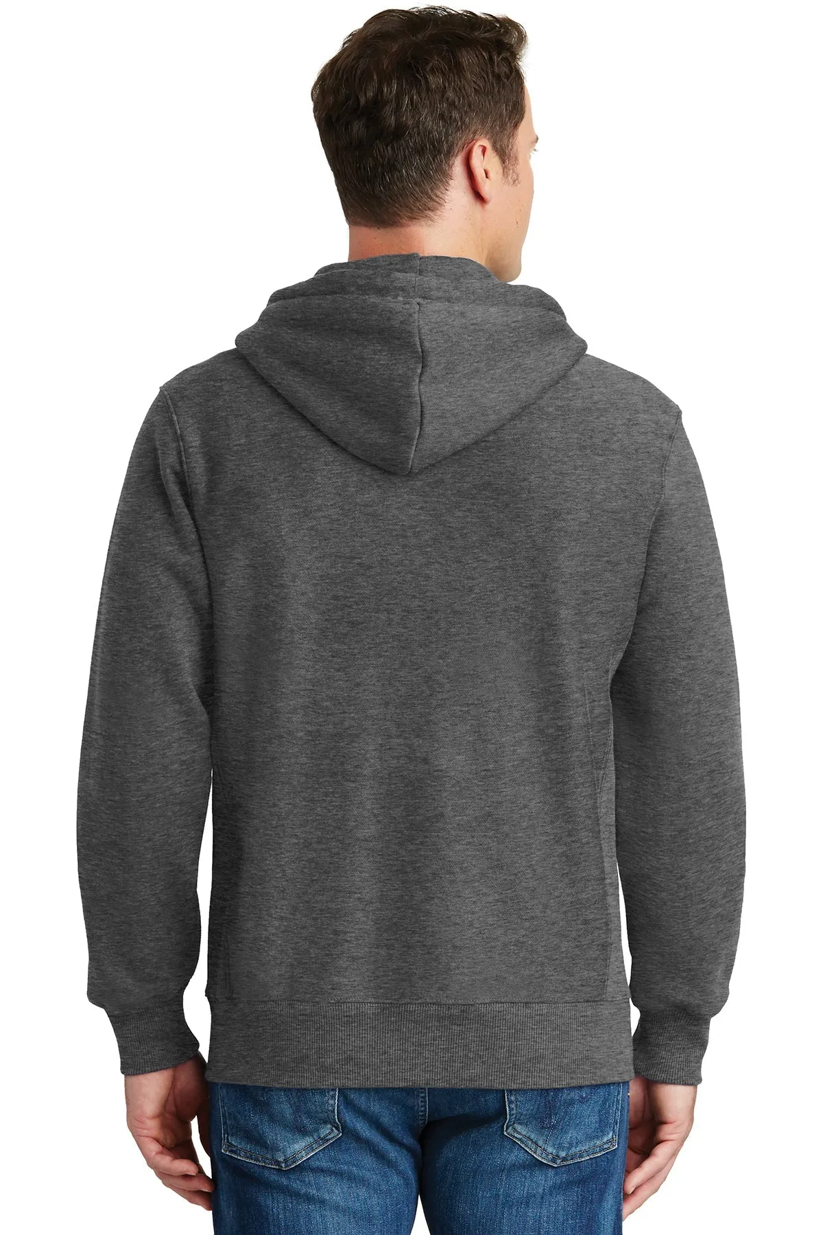 Sport-Tek Super Heavyweight Customized Full-Zip Hooded Sweatshirts, Graphite Heather