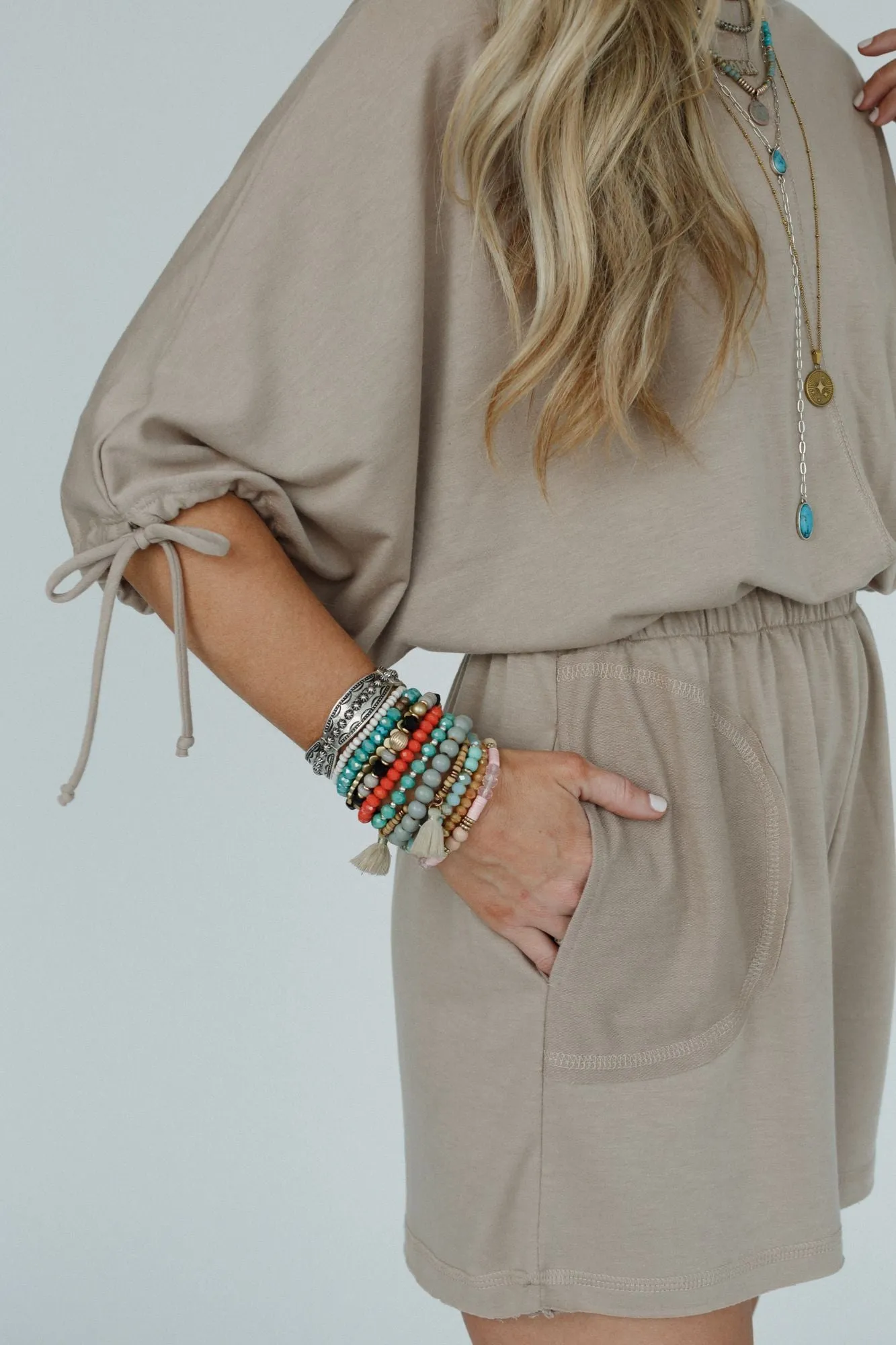 The Nest Carolina Comfy Romper - Taupe