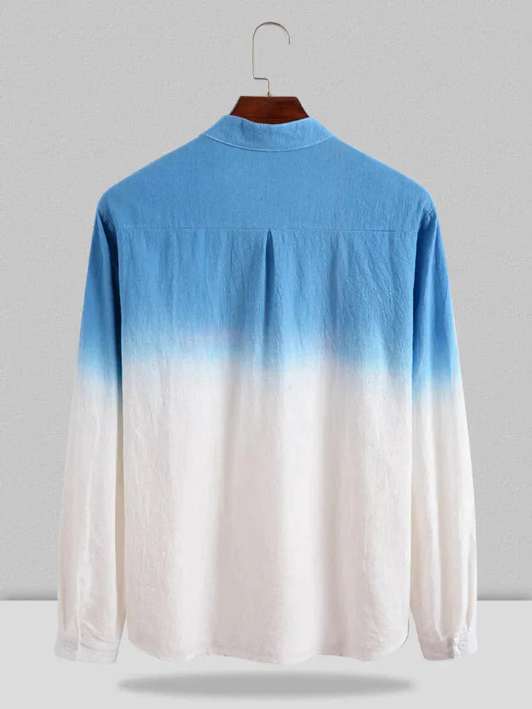 Tie Dye Linen Style Long Sleeves Shirts