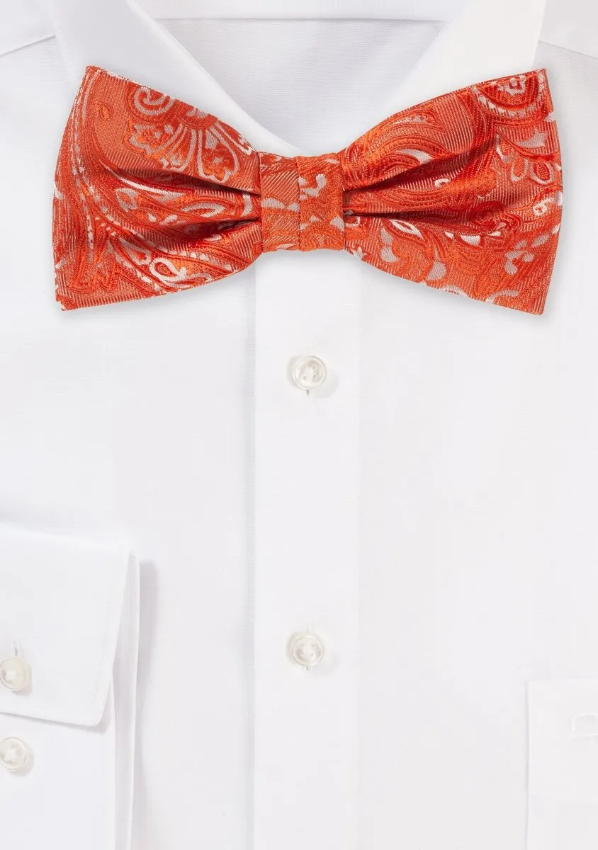 Tiger Lily Orange Proper Paisley Bowtie