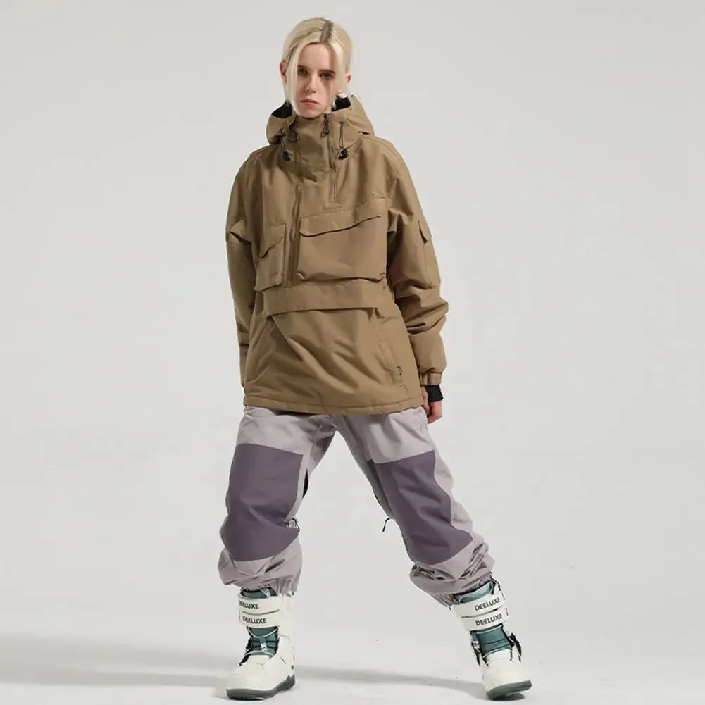 Trendy Unisex Hooded Snowboard Jacket and Baggy Pants