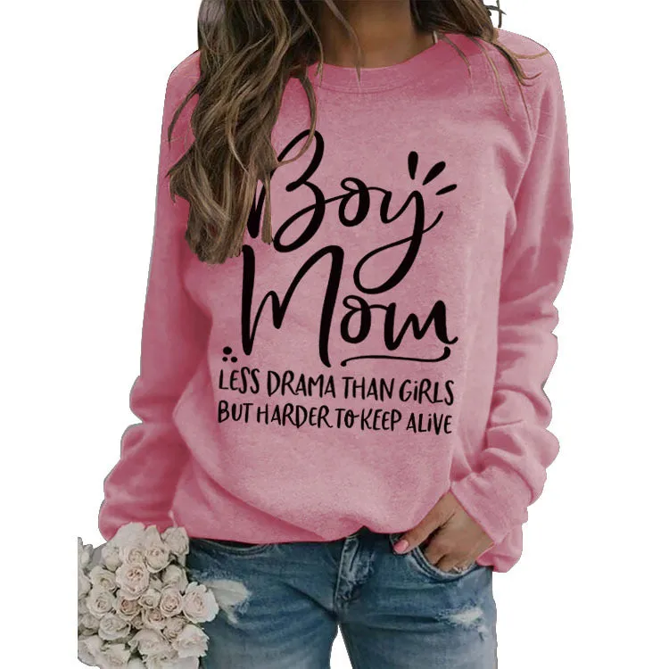 Turtleneck Jacket Long Sleeve Boy Mom Less Printed Loose Sweater