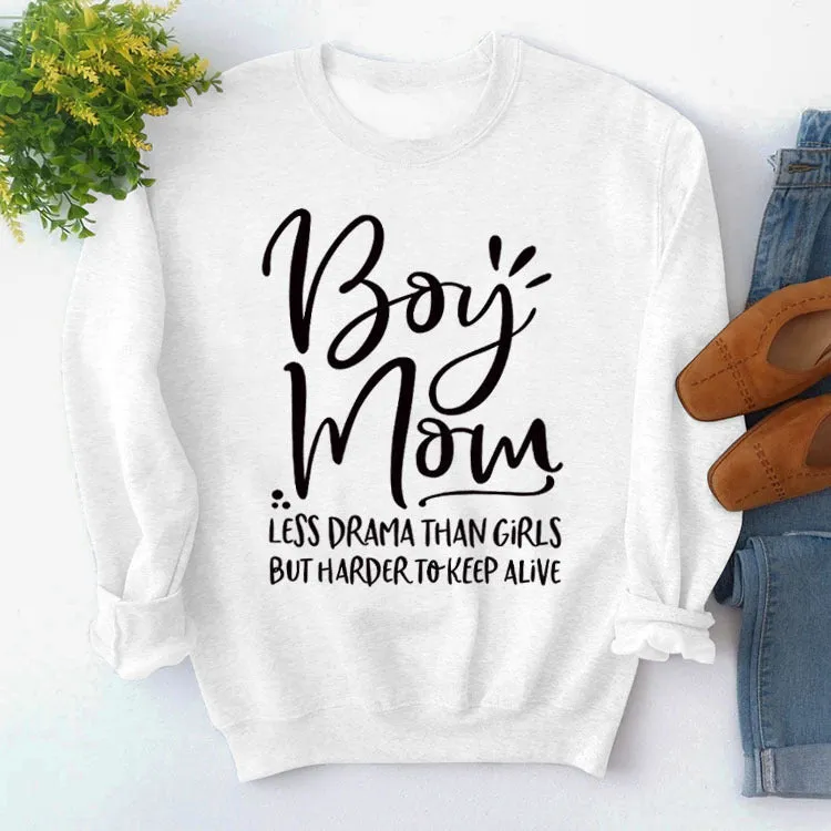 Turtleneck Jacket Long Sleeve Boy Mom Less Printed Loose Sweater