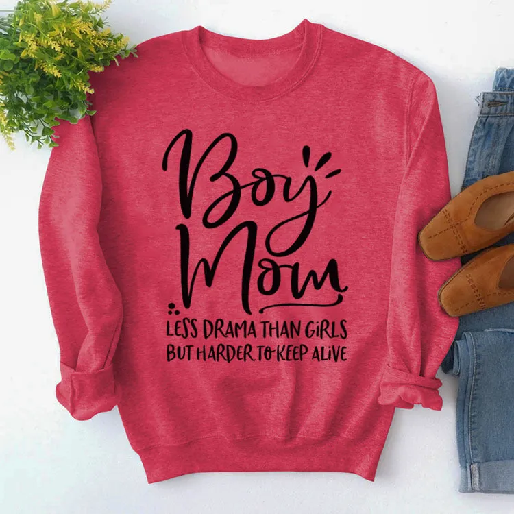 Turtleneck Jacket Long Sleeve Boy Mom Less Printed Loose Sweater