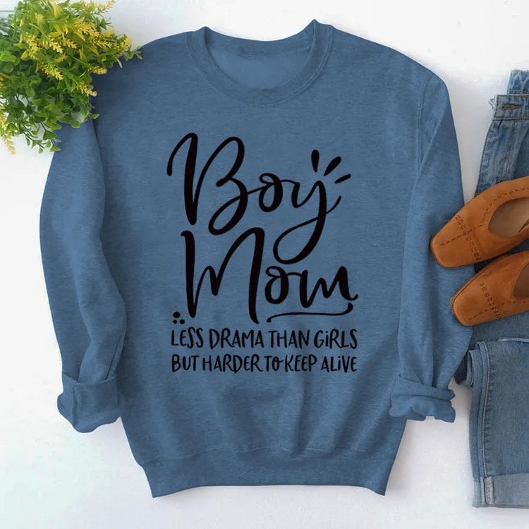 Turtleneck Jacket Long Sleeve Boy Mom Less Printed Loose Sweater