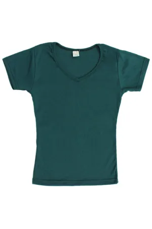 Womens Cotton V-Neck T-Shirt - Deep Sea Teal