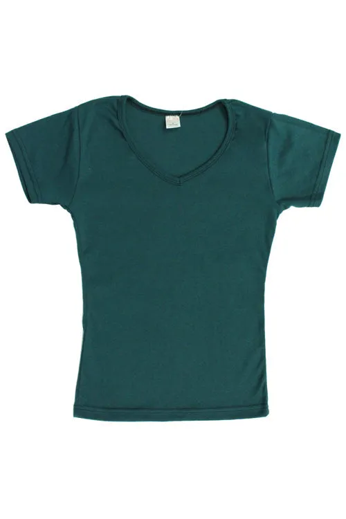 Womens Cotton V-Neck T-Shirt - Deep Sea Teal