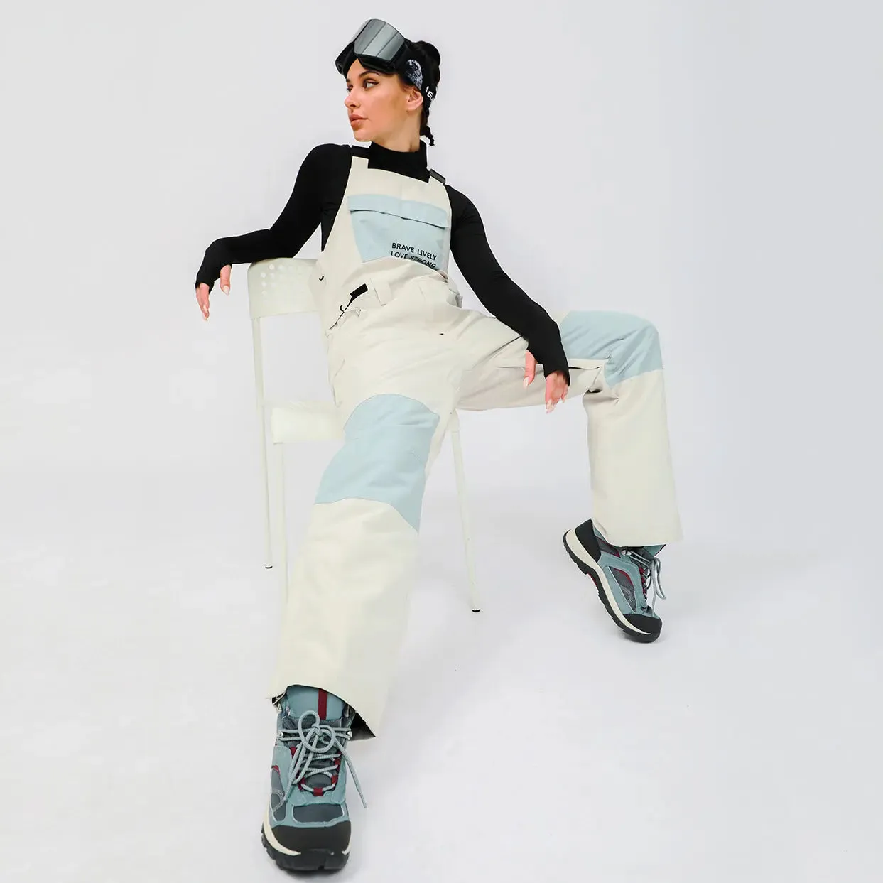 Women's Snowboarding Skiing Insulated Bibs Pants